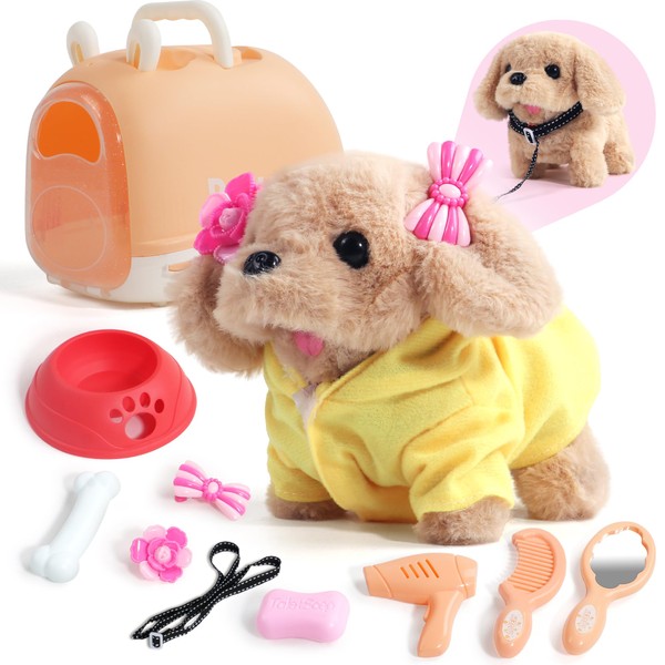 TONZE Toy Dog with Lead for Running and Barking, Electric