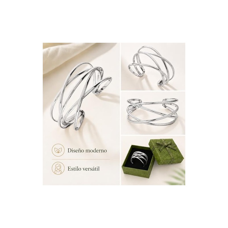 Pulseras de Acero Inoxidable para Mujer con Joyero