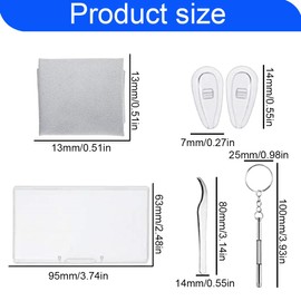 OUDQFCJ 10 Paar Brillen Reparatur Set, Luftkammer Nasenpads, Rutschfeste Weiche Silikon Nasenpads, Schraubbrillen Nasenpads mit Schrauben, Pinzette und Reinigungstuch