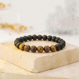 FENNELISA 60th Birthday Gifts for Men,Tiger Eye Bracelet Men 60th Birthday Gifts for Him Dad Uncle Brother Friend Unique Mens 60th Birthday Gifts Perfect Mens Birthday Gifts Ideas