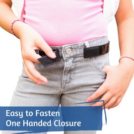 Myself Belts Unisex Easy One Handed Belt with Faux Buckle (Toddler/Little Kids/Big Kids) Black 7 Little Kids/8 Big Kids One Size