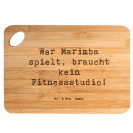 Mr. & Mrs. Panda Bamboo Chopping Board Saying Marimba Fitness - Gift, Percussion Instrument, Musicality, Wooden Board, Wooden Board with Engraving
