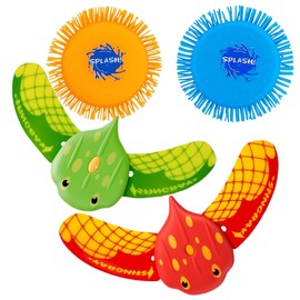 Meanju Water Frisbee, Devil Fish Swimming Pool, Water Frisby Soft, Toy, Water Toy Children, Diving Toy, Water Toy in Bright Colours, Summer Fun (Varies-4)