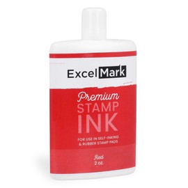 ExcelMark Self Inking Stamp Refill Ink - 2 oz. - Red Ink