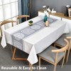 TruDelve Plastic Table Cloth Square Table Gray Vinyl Tablecloth Waterproof