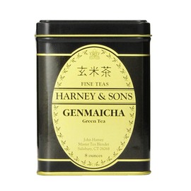 Harney & Sons Genmaicha Loose Leaf Green Tea, 8 Ounce tin, Japanese tea with brown rice kernals