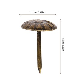 HANABASS 300 Piezas Tachuelas para Tapicería de Muebles Vintage, Clavos Decorativos de Hierro Bronce Antiguo para Sofás, Sillas y Puertas, Diseño de Flor para Bricolaje