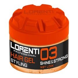 LORENTI TOKYO & SEOUL Barber Styling Gel 03 - Shine & Strong Wet Look 300 ml - Hair Gel for Men - Strong Hold - No Sticking - No Residue - Alcohol-Free