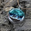 SEKDAQ Luminous Snow Mountain Polar Lights Necklace, Micro Landscape Night