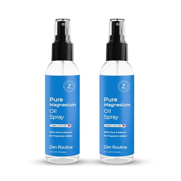 Zen Routine Organic Magnesium Oil Spray for Feet (4 fl