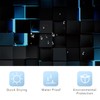 Riyidecor Blue Black Shower Curtain 72Wx72H Inch Abstract Navy Brick