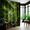 Tonmue Jungle Shower Curtain Rainforest Tropical Nature Green Forest Scenic