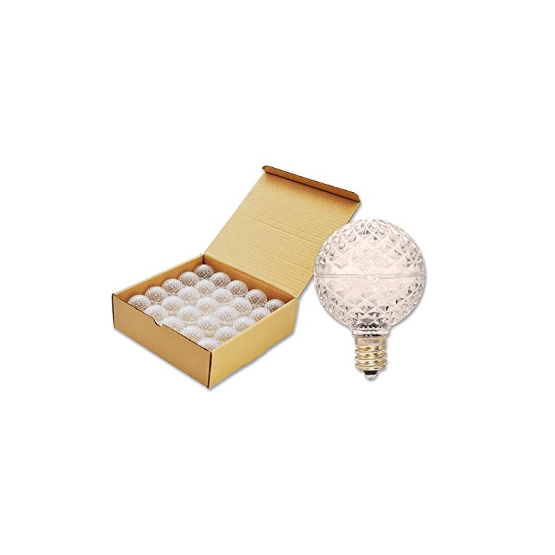 25 Pack G40 Warm White Replacement Bulbs with E12 Base