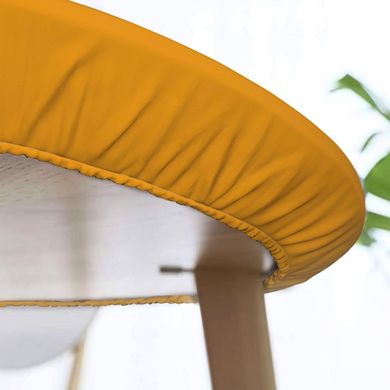 FSKGOIM Orange Oval Waterproof Fitted Tablecloth with Elastic Edge, Washable