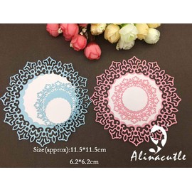 Alinacutle 4pc Vintage Doily Dies Die Cuts for Card Making,Metal Cutting Die Stencils,Round Background Diecuts