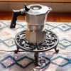 7 Inches Cast Iron Teapot Warmer Dish Cups Trivet,Round-Shaped Design