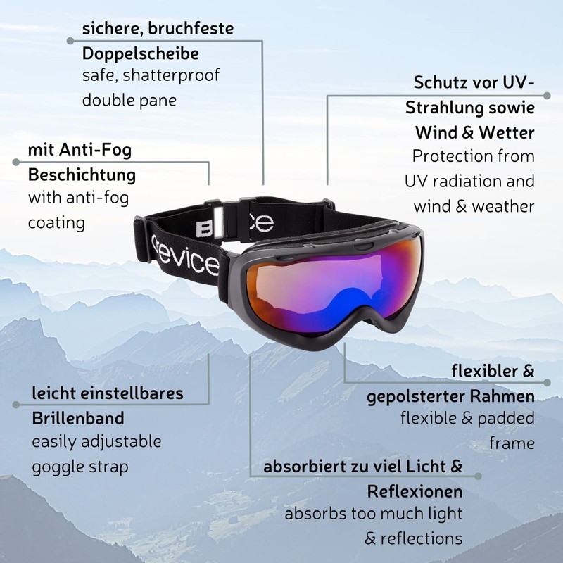 Black Crevice Adults 'Ski Goggles Black Black/Orange Size:One Size