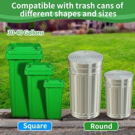 Foxmox Trash Can Locks for Animals - 2PCS Garbage Can Lid Locks with Heavy Duty Bungee for Raccoons Proof,Bears Proof and Wind-Resistant for 30-40 Gallon Cans