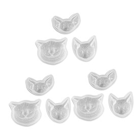TEHAUX 3sets Versatile Cat Mold Ornament Mould Fondant Making Tray Handmade Soap Mold Glitter Bead Add-ons 3pcs*3