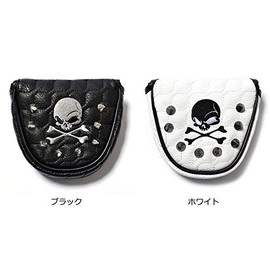 Odyssey 2 Ball Mallet Magnetic Skull Studs Putter Cover Headcover (White)