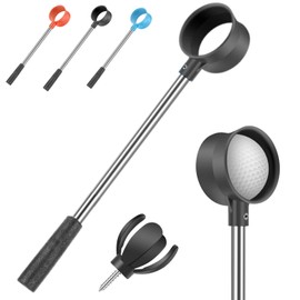 Nogcay 12ft Telescopic Golf Ball Retriever for Water, Portable Stainless Steel Ball Retriever Tool Golf Ball Grabber to Pick Up Golf Balls Black