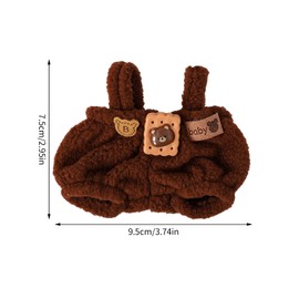 BOXOB Clothes Accessories for Dolls, Brown Bear Overalls Cute Plush Doll Outfit Soft Outfit Accessories for Dolls Only Include Clothes