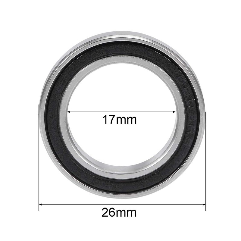 sourcing map 6803-2RS Deep Groove Ball Bearing 17x26x5mm Double Sealed