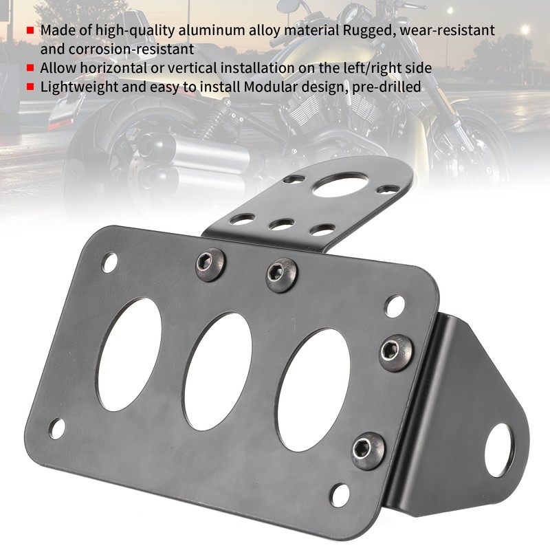 Motorcycle License Mount Plate Holder Bracket Side Mounted Tail Light