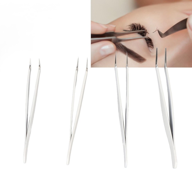 Eyelash Extension Tweezers Kit Stainless Steel High Accuracy Lash Tweezers