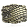 USA flag belt buckle - Color: Antique silver