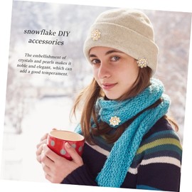 Ipetboom 50pcs Rhinestone Pearl Diy Decorations Alloy Pendants for Jewelry Making Snowflake Material for Party Decorations