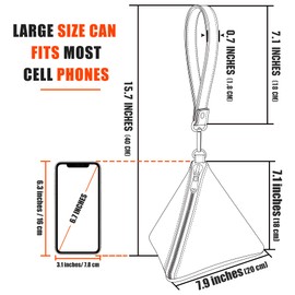 Aatacas Women Leather Clutch Wallet Triangle Wristlet Purse Fits Cell Phone with Wrist Strap