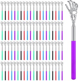 LOYIM 50 Pieces Back Scratchers Telescoping Back Scratcher Bulk for Women Men Skull Hand Shaped Extendable Stainless Steel Massage Tool for Adults Christmas Gift