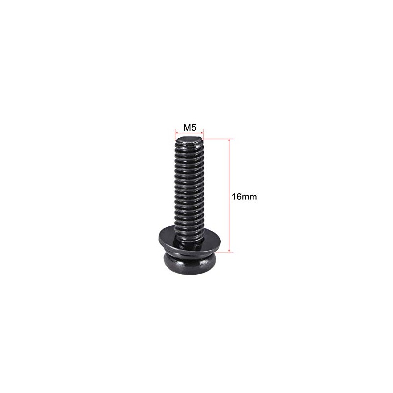 sourcing map M5 x 16mm Carbon Steel Phillips Pan Head