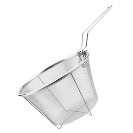 PACKOVE Stainless Steel Frying Basket Deep Frying Basket Metal Frying Basket Mesh Fry Basket with Folding Handles (15CM)