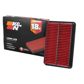 K&N KNA-2480 Filtro de Aire del Motor Larga Vida 18000 Millas Compatible con Mazda L4 2.0/2.3/2.5L CX-5/3/6/Atenza/Biante/Premacy/Axela, Rojo/Negro