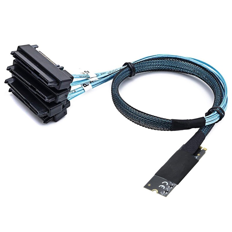AoQhir M.2 SFF-8643 to 4 x SAS 8482 Converter Cable