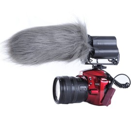Movo WS3 Furry Outdoor Microphone Windscreen Muff for Large Shotgun Microphones up to 7" X 55mm (L x D) - Fits the Rode Videomic, TAKSTAR SGC-598 and Similar Mics