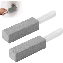WADY Bloque para Limpieza De WC Piedra De Limpieza De Pómez Natural 2pcs, Escobilla De Baño De Piedra Pómez con Mango Colgante, para Limpieza Baño/Inodor/Parrilla/Cuidado De Los Pies (Grey- 2pcs)