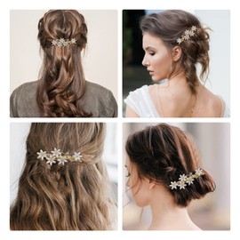 Doyime Hair Clip, Barrette, Bangs Pin (Set of 1) Pearl, Crystal Hairpin, Bangs, Hair Ornament, Flowering Pearl Hairpin, Hair Accessory, Cute, Hair Clip, Women's, Weddings, Mother's Day, Gift, Coming-of-age Ceremony, Japanese Clothing, Yukata, School Entr