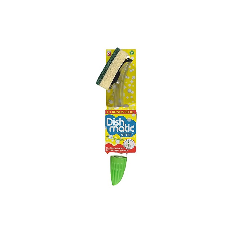 Dishmatic Style Fillable Washing Up Handle and Bonus Refill