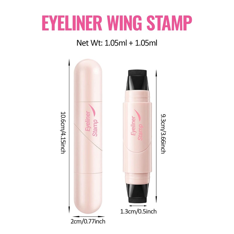 Erinde Winged Eyeliner Stamp Pen, Dual Head Rotating Eyeliner Stamp