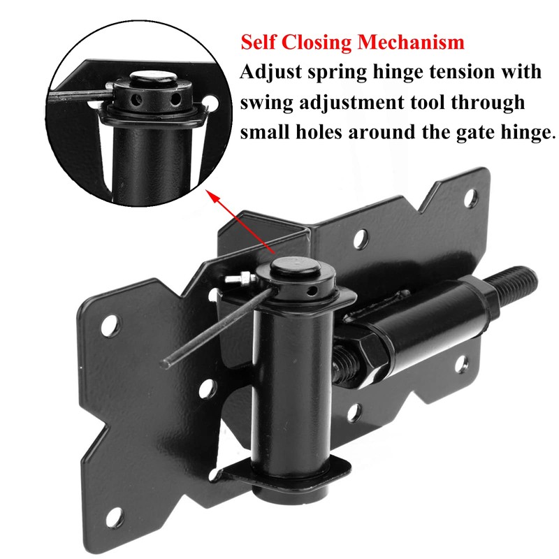 Dreamxiang Self Closing Gate Hinges Adjustable Heavy Duty Hardware 90