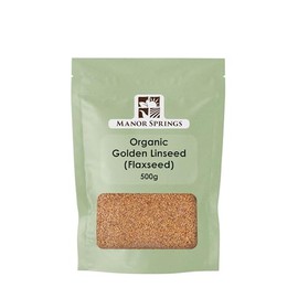 Organic Golden Linseed (Flaxseed) 500g by Manor Springs Organic