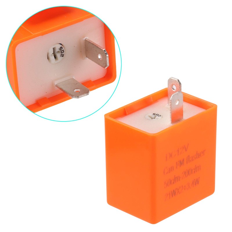 Kinstecks 2Pin Flasher Relay Speed Adjustable 12V Motorcycle Indicators LED