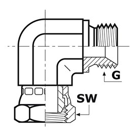 Hydraulic Screw Connection Adjustable Angle Fitting 1/2 Inch