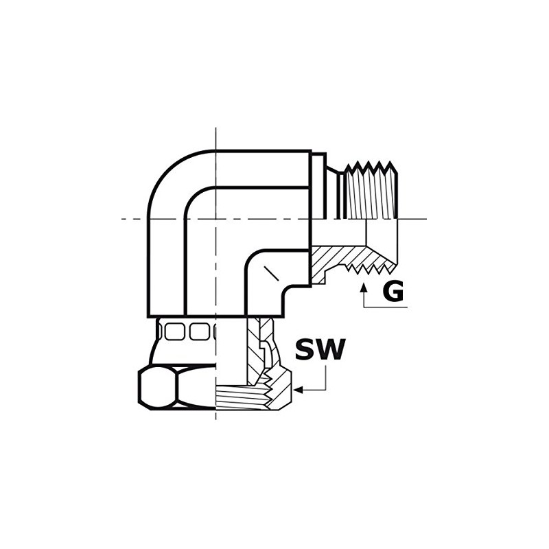 Hydraulic Screw Connection Adjustable Angle Fitting 1/2 Inch