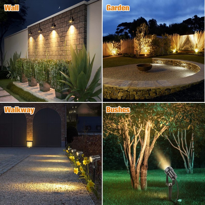APONUO Metal Solar Spot Lights Outdoor with 9.8ft Cable Solar