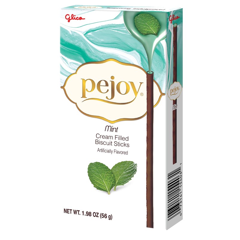 Glico Pejoy Mint Cream Filled Cocoa Biscuit Sticks, 1.98 oz