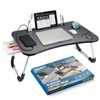 Slendor Lap Desk with Tablet Slot, Foldable Laptop Table with